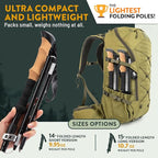 Premium Foldable Hiking Poles by USA Brand - Adjustable, Lightweight Trekking Poles Made of Aircraft Aluminum, Metal Locks Cork EVA Grips