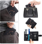 WALNEW Passport Holder for Travel, RFID Passport Cover Wallet for Women Men, PU Leather Passport Book Card Holder Case with Pen (Buckle Closure, Buckle-Carp)