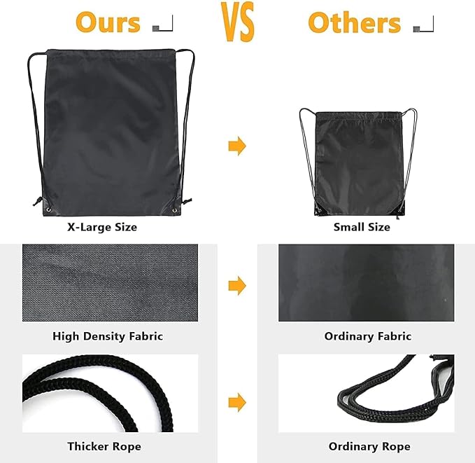 BeeGreen Black Pink Drawstring Backpack Bags Bulk 2 Pack X-Large 22.4" L x 17.5" W Sports Cinch Sack Gym String Bags Machine Washable Heavy Duty String Backpack For Men Women