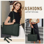 RAINSMORE Laptop Bag for Women 15.6 Inch Work Tote Bags Waterproof Leather Laptop Tote Professional Computer Briefcase