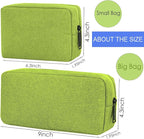CAAORDKSO Electronics Organizer Case, Cable Organizer Bag Waterproof Electronic Accessories Case Travel Electronic Carrying Bag for Cable, Cord, Charger, Phone, Power Bank, Earphone (Big-Green)