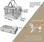 GAPZER Pet Carrier for Large Cat Soft-Sided Animal Traveling Bag for Medium Cat up to 20lbs / Washable Small Dog Puppy 10 lbs Crate Case with Privacy Curtains for Home Outdoor Travel Beige White