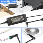 12V 10A Power Supply 120W 100V~240V AC to DC Adapter Converter Transformer,12 Volt 10 Amp Power Supply Adapter with 5.5mm x 2.5mm&2.1mm DC Output Jack for 12V Printe LED Strip Light CCTV Camera