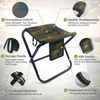 Upgraded Portable Folding Stool, 13 Inch Camping Stool for Adults Fishing Hiking Gardening and Beach with Carry Bag, Hold Up to 450lbs[Camo]