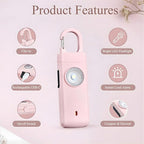 Personal Alarms for Women, Panic Button Self Defense Keychain with Clip-On Design, 130dB Alarm & Strobe Light for Personal Protection, Safety Whistle for Travel Safe, Small Gifts for Women ( Pink )