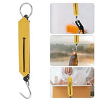 BESTYASH 2pcs Portable Handheld Spring Hanging Scale 50kg Mechanical Vertical Hook Scale for Luggage Fishing and Produce Weighing with Yellow Metal Body