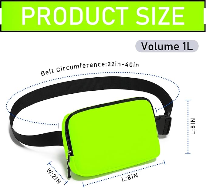 Amazerbst Belt Bag, Fanny Pack, Everywhere Belt Bag,40 Inch Adjustable Strap, for Women and Men,Waterproof