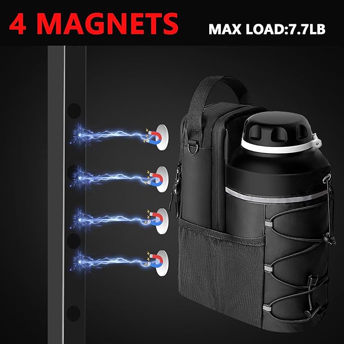 Magnetic Gym Bag for Men and Women, Sling Bottle with Magnetic Attachment, Water Bottle Holder, Gym Pouch, Crossbody Bag for Travel, Work, Sports, Fitness