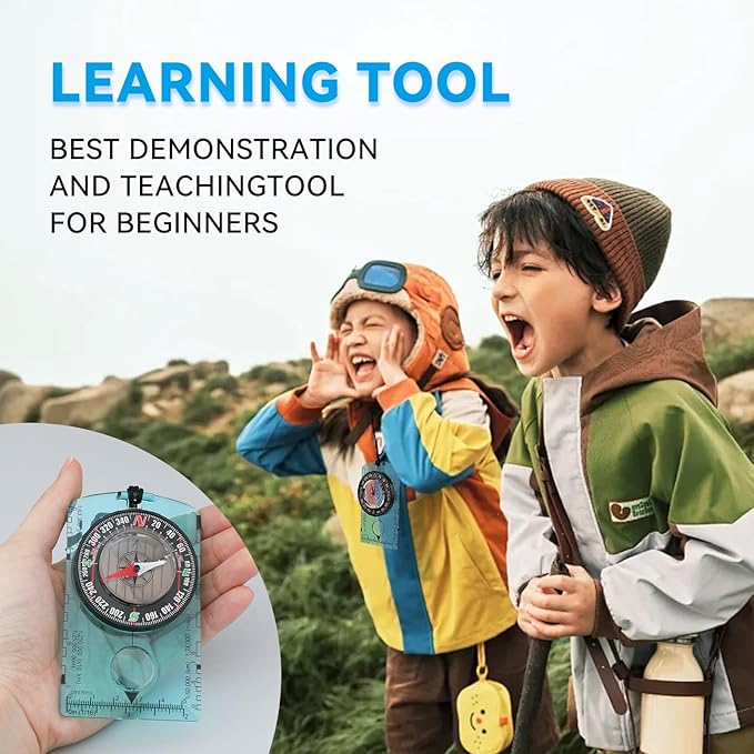Compass Hiking Survival, Wilderness Survival Compass for Kids- Magnetic Gear Set Navigation Map- Backpacking Camping Hunting Survival
