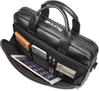 Augus Leather Messenger Bag for Men Vintage Travel Backpack 17 inch laptop Briefcase Shoulder Bags