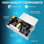 110V AC to 12V DC Converter 125A 1500W Power Supply, DC 12V Power Supply 1500wTransformer for Motor Pump CCTV Security Camera Car Stereo 3D Printer