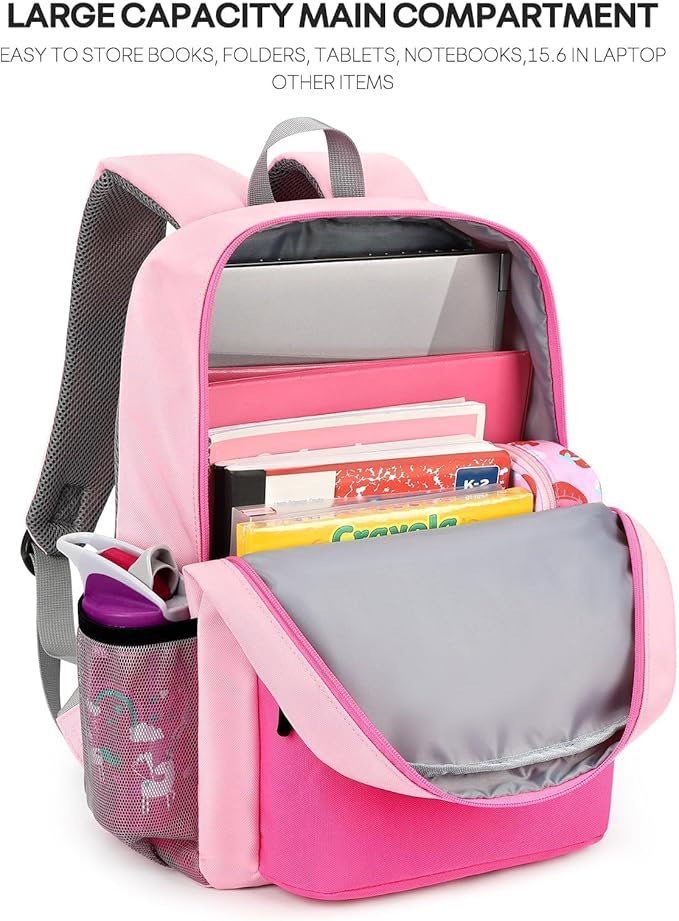 mibasies Kids Backpack for Girls 5-9: Large Girls Backpack for Elementary School