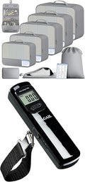 BAGAIL 9 Set Packing Cubes and Battery-Free Luggage Scale