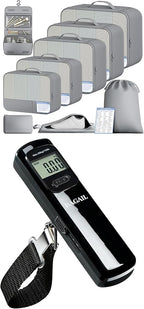 BAGAIL 9 Set Packing Cubes and Battery-Free Luggage Scale