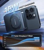 TORRAS 10,000mAh, Qi2 Certified,15W Fast Wireless Portable Charger with USB C Cable, 20W in/Out Wired Charging Power Bank with Stand, Magnetic Battery Pack for iPhone 17 Pro Max/16/15/14/13/12