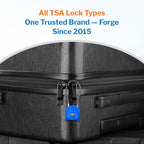 Forge TSA Approved Luggage Locks Ultra-Secure Dimple Key Cable Locks for Travel with Zinc Alloy Body- 2 Blue Locks