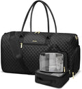 Women Weekender Travel Duffle Bag: Travel Duffel Overnight Bags with Shoe Compartment Large Carry on Tote with Toiletry Bag Weekend Traveling Yoga Gym Hospital Bag for Women with Wet Pocket 3 PCS Set