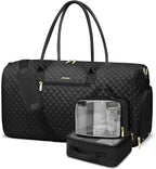 Women Weekender Travel Duffle Bag: Travel Duffel Overnight Bags with Shoe Compartment Large Carry on Tote with Toiletry Bag Weekend Traveling Yoga Gym Hospital Bag for Women with Wet Pocket 3 PCS Set