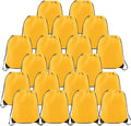 BeeGreen 20 Pieces Yellow Cinch Sack Bags Bulk Gymsack for Christmas Sports Polyester Drawstring Backpacks for Heat Vinyl and Tie Dye Pull sinch Sackpack for Women and Men