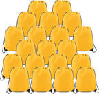 BeeGreen 20 Pieces Yellow Cinch Sack Bags Bulk Gymsack for Christmas Sports Polyester Drawstring Backpacks for Heat Vinyl and Tie Dye Pull sinch Sackpack for Women and Men