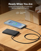 Belkin MagSafe Power Bank 5,000mAh, Ultra-Slim Portable Charger Magnetic Back Supports MagSafe Accessories On-The-Go, Wireless Battery Pack w/USB C Cable for iPhone 17, Pixel 10, Travel - Black