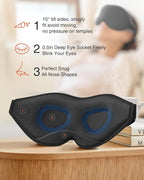 MABAO 2 Packs Sleep Mask for Side Sleeper, Eye Mask for Sleeping Women Men, 3D Contoured Cup No Eye Pressure 100% Light Blocking Sleeping Mask with Adjustable Strap Night Blindfold, Nap, Black & Pink