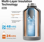 DYSANKY Insulated Water Bottle | Thickened Stainless Steel Vacuum Metal | Portable Sports Half Gallon Large Water Jug for Gym and Hiking with Straw, Carrier Bag, Handle Strap | BPA-Free 64 oz