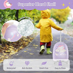 Goplus Kids Luggage, 16’’ Carry On Suitcase with Wheels, Waterproof Hard Shell, Lightweight Rolling Luggage for Travel, Birthday Gifts for Toddlers, Children, Boys, Girls (Purple-Unicorn)