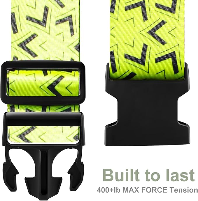 Luggage Straps for Suitcases TSA Approved Easy Pack Organized Suitcase Strap, Luggage Strap, Luggage Belt Strap, Bag Straps for Luggage. Buckle Straps Travel Accessories (Yellow)