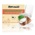 flowcheer Paper Soap Sheets For Hand Washing - (120 Pcs) Coconut Scent Portable Travel Soap Sheets, Eco-Friendly, Dissolvable soap sheets for travel, Hiking, Outdoor, School