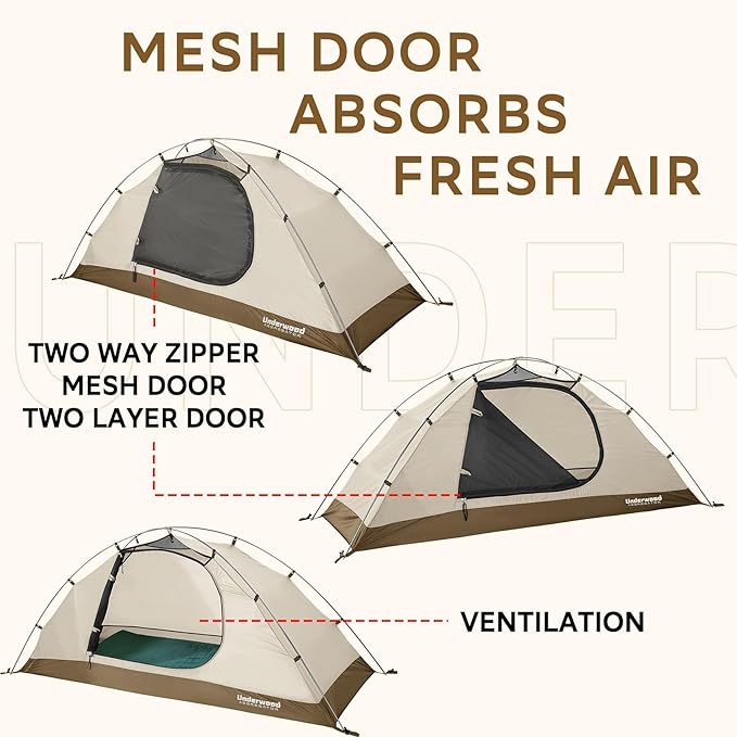 1/2 Person Backpacking Tent for 4-Season - Winter Waterproof Tent for One Person, Lightweight Camping Gear for Backpacking, Easy Set Up Cold Weather Essentials by Underwood Aggregator