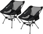 MOON LENCE 2 Pack Portable Camping Chairs Backpacking Chair - The 4th Generation Ultralight Folding Chair - Compact, Lightweight Foldable Chairs for Hiking Mountaineering, Beach