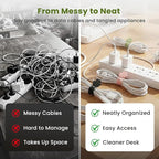 Data Cable Organizer, 2026 Upgrade Silicone Cable Ties Reusable Cable Management Organizers, Multipurpose Elastic Cord Organizer for Fastening and Bundling Cable Cords Wires (10PC B)
