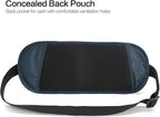 TRAVELSAFE Slim RFID Blocking Money Belt for Travel - Anti-Theft Hidden Passport Holder Waist Wallet with Secure Pouch for Cash, Credit Cards & Phone Safe (Navy Blue)
