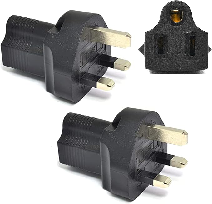 Ceptics UK, UAE, Hong Kong BS-1363 Travel Power Plug Adapter Accepts NEMA 5-15R - ETL Certified - Industrial Grade (IG-7-2PK)