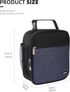 Lovoeo Lunch box Lunch bag for men women Insulated Lunchbox Lunch bags for Work Picnic Travel (Thicken navy blue)