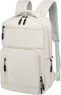 Waterproof Laptop Backpack for Men & Women, Flight Approved Anti-Theft Daypack with 15.6-inch Laptop Sleeve (Beige)