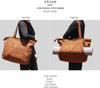 ESVAN Corduroy Yoga Tote Bag Gifts for Women Drawstring Yoga Mat Bag for Office Workout Travel Carryall Pilates Gym