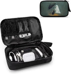 Halloween Ghost and Cat Print Electronic Organizer Travel Organizer Bag Electronics Accessories Cases Storage Bag Waterproof for Cable USB SD Card Power Bank Earphone