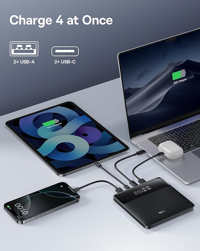 Baseus Laptop Portable Charger & 45W USB C Charger Block 2 Pack