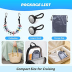 Magnetic Clothesline for Cruise Ship, Travel Clothesline with 12 Clothespins for Cruise Ship Essentials, Clothes Drying Rack with Strong Magnets Hooks and Storage Bag for Cruise Ship Cabin Outdoor