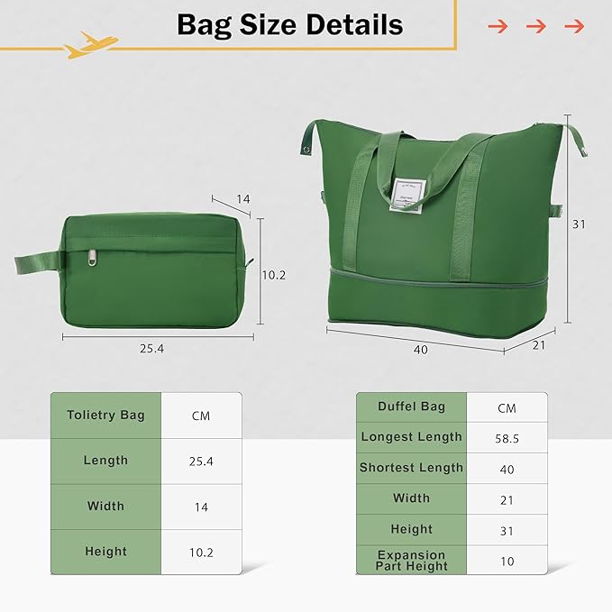 2 Piece Luggage Sets with Bags, Lightweight ExpanableCarry on Luggage Sets, Hardshell ABS Spinner Wheels Suitcase with TSALock,for Women Men, 20 IN & 24 IN, Green