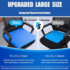 Gel Seat Cushion for Long Sitting Pressure Relief (Super Large & Thick) - Non-Slip Gel Chair Cushions for Back,Sciatica,Tailbone Pain Relief - Seat Cushion for Office Desk Chair,Car Seat,Wheelchair