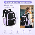 MOONBABY Girls Backpack, Kids Backpack for Girls, School bag for Primary Elementary Teenage, Middle School Students Bookbag