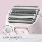 Panasonic Electric Shaver for Women, Cordless 4-Blade Shaver, Bikini Attachment, Pop-Up Trimmer, Wet Dry Operation, Electric Razors for Women - ES-AWL8AV (Purple)