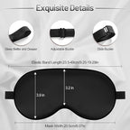 Silk Sleep Mask for Sleeping with Adjustable Strap, Satin Blackout for Men&Women, Comfortable Blindfold Eyeshade for Night Sleep (Black,Blue,Green)