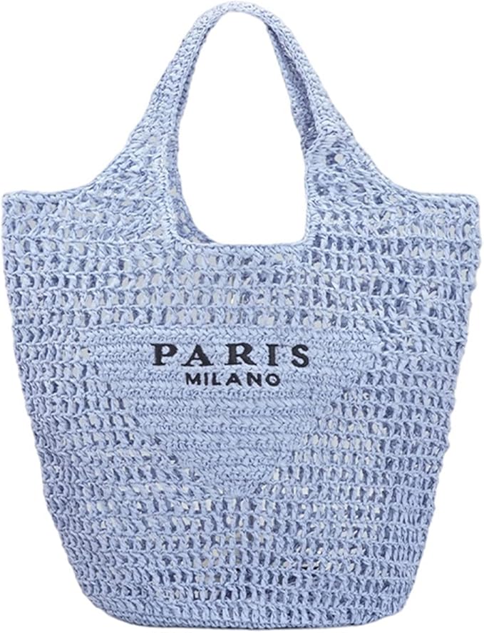 POOOPSSD New Woven Bag, Straw Mesh Tote Bag, Beach, Shoulder Bag, Hobo Women, Foldable Large Capacity, for Holiday.