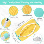 Shoe Washing Machine Bags 2Pcs, Shoe Washing Bags with2-Size Travel Laundry Bags - Washer & Dryer Safe Protector for Sneakers/Boots/Shoes Machine Washable Set