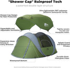 4/6 Person Easy Pop Up Tent,Camping Tent with Skylight and Rainfly,Waterproof,Quick Setup-Instant Tents for Camping Outdoor