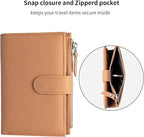 Passport wallet and Card Slot Combo RFID Blocking Slim Leather Travel Passport Wallet for Men and Women with Zippered Coins Pocket Passport holder, Brown